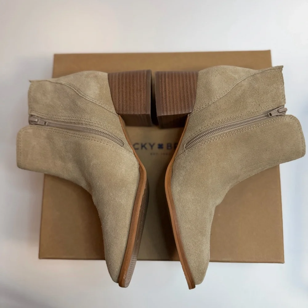 Lucky Brand Lilye suede bootie- size 7-  great condition - original box